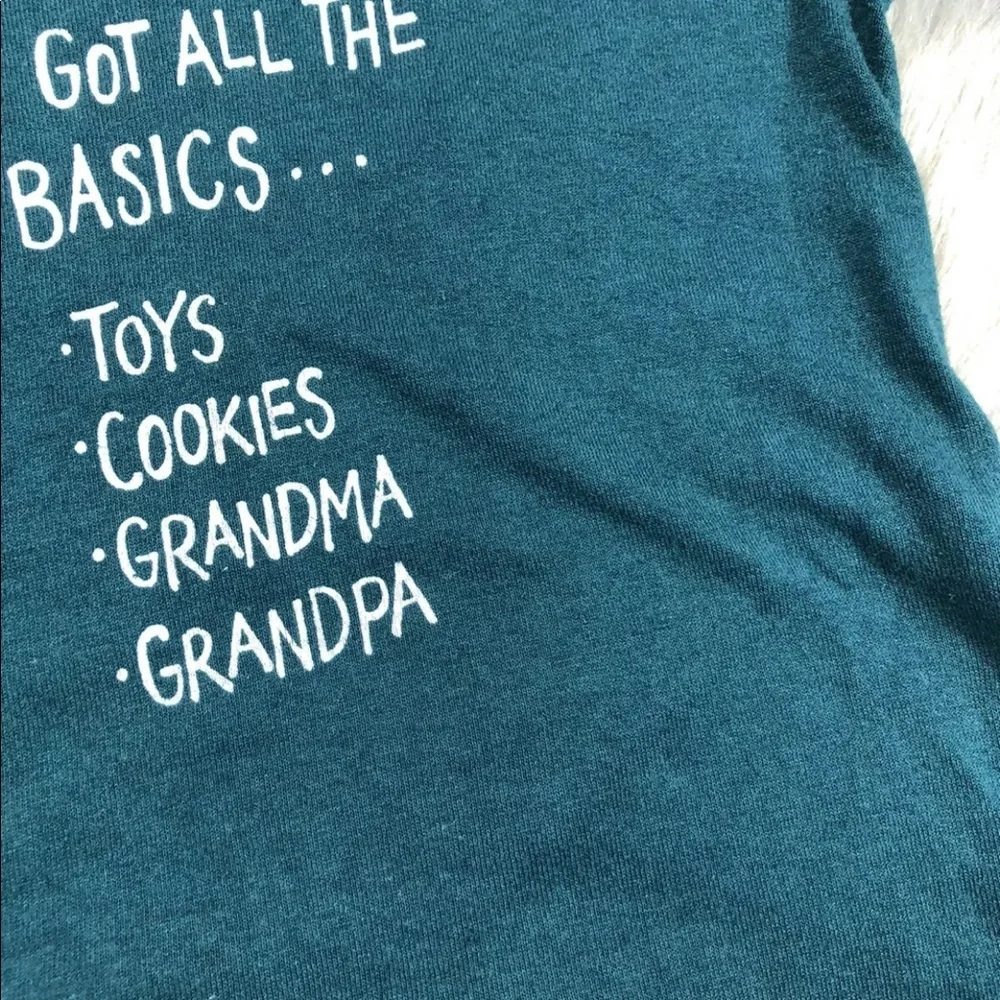 Vintage Teal Green Toddler Single Stitch Grandma Grandpa T Shirt